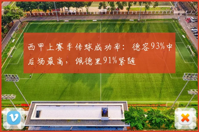 西甲上赛季传球成功率:德容93%中后场最高,佩德里91%紧随